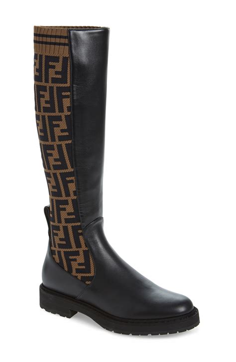 black fendi boots|Fendi knee high sock boots.